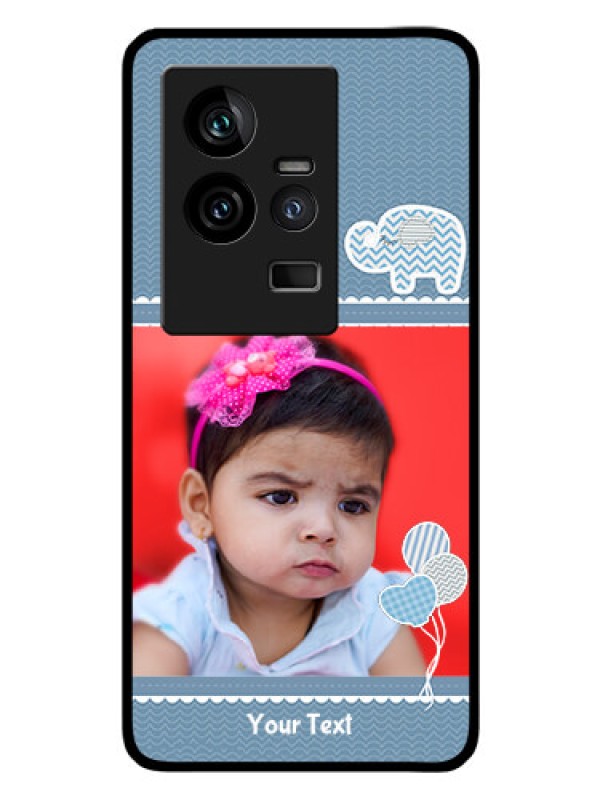 Custom iQOO 11 5G Photo Printing on Glass Case - with Kids Pattern Design