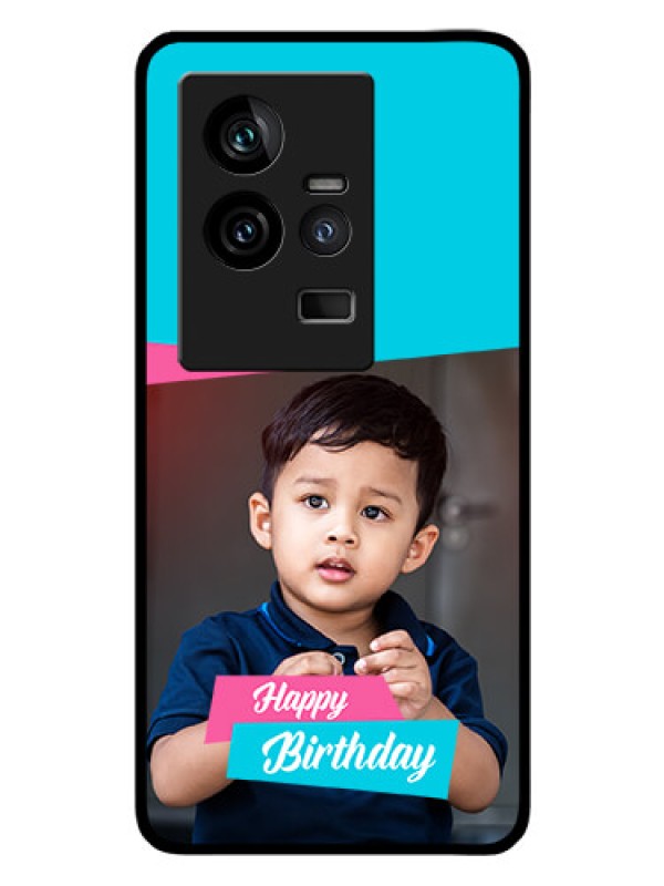 Custom iQOO 11 5G Personalized Glass Phone Case - Image Holder with 2 Color Design