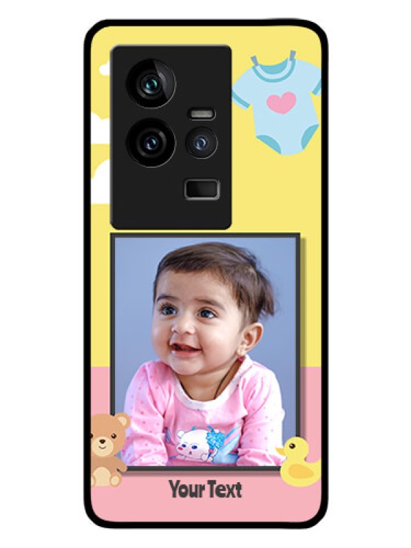 Custom iQOO 11 5G Photo Printing on Glass Case - Kids 2 Color Design