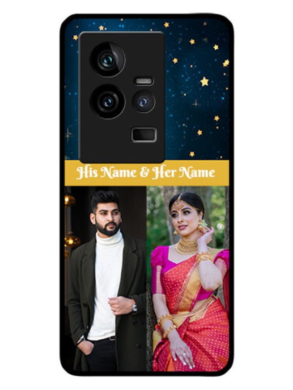 Custom iQOO 11 5G Custom Glass Phone Case - Galaxy Stars Backdrop Design