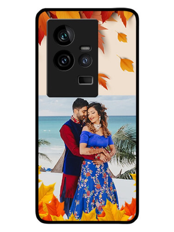 Custom iQOO 11 5G Photo Printing on Glass Case - Autumn Maple Leaves Design
