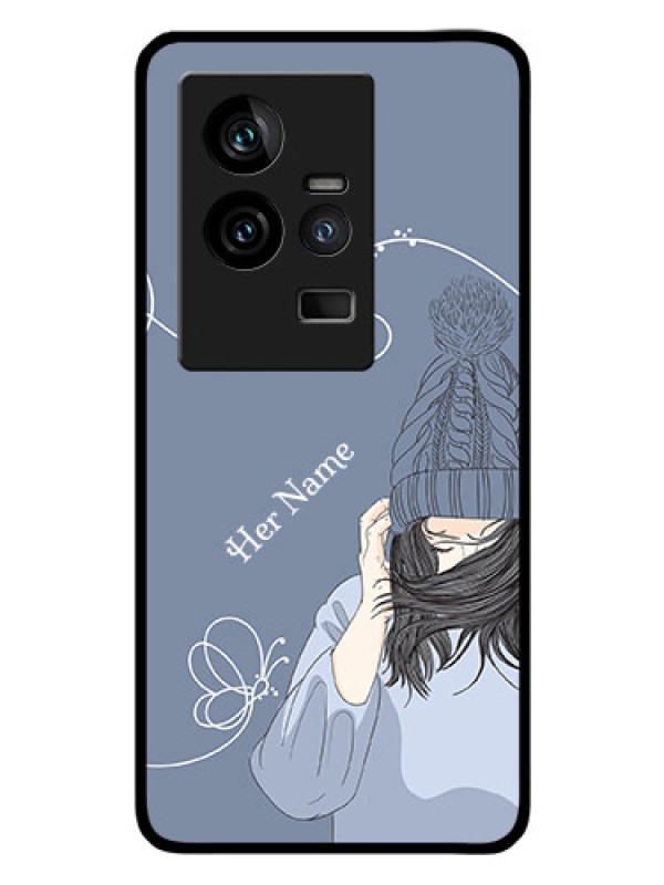 Custom iQOO 11 5G Custom Glass Mobile Case - Girl in winter outfit Design