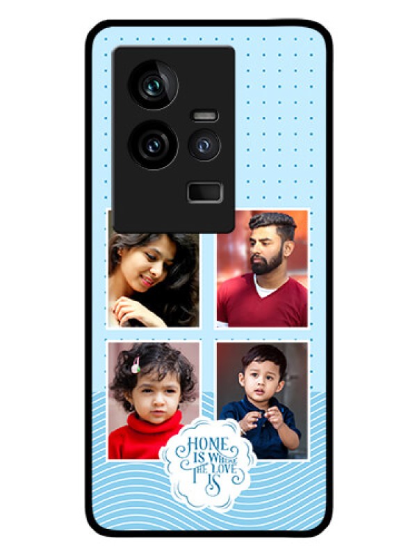 Custom iQOO 11 5G Custom Glass Phone Case - Cute love quote with 4 pic upload Design