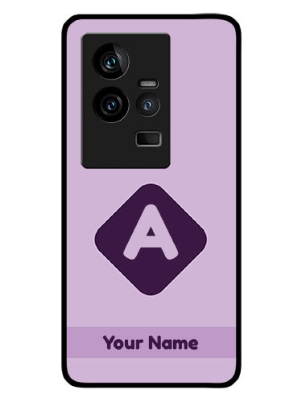Custom iQOO 11 5G Custom Glass Mobile Case - Custom Letter in curved badge Design