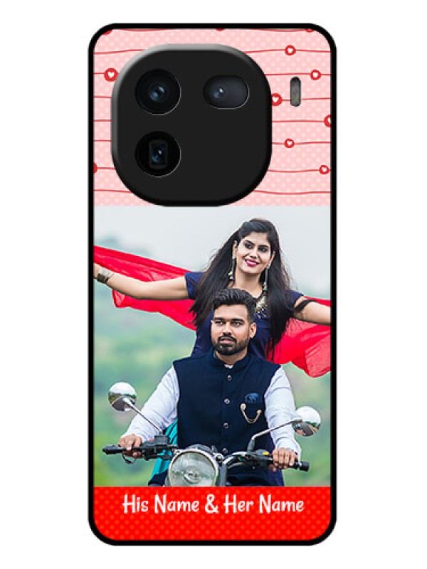 Custom iQOO 12 5G Custom Glass Phone Case - Red Pattern Case Design