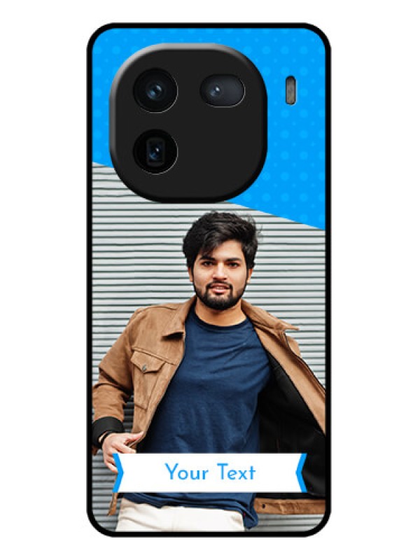 Custom iQOO 12 5G Custom Glass Phone Case - Simple Blue Color Design