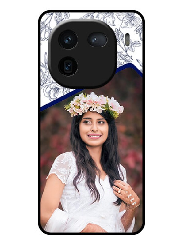 Custom iQOO 12 5G Custom Glass Phone Case - Classy Floral Design