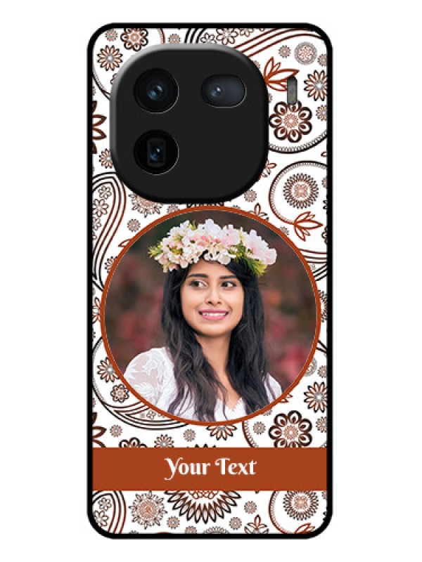 Custom iQOO 12 5G Custom Glass Phone Case - Abstract Flower Design