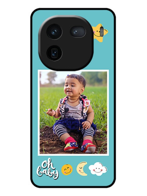 Custom iQOO 12 5G Custom Glass Phone Case - Smiley Kids Stars Design
