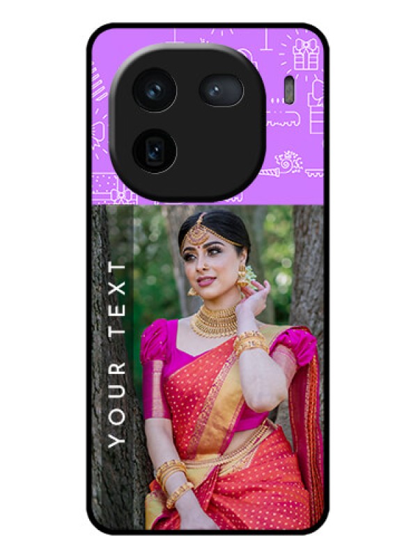 Custom iQOO 12 5G Custom Glass Phone Case - Birthday Icons Design