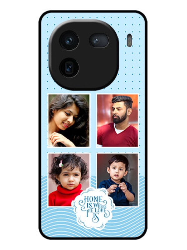 Custom iQOO 12 5G Custom Glass Phone Case - Cute Love Quote With 4 Pic Upload Design