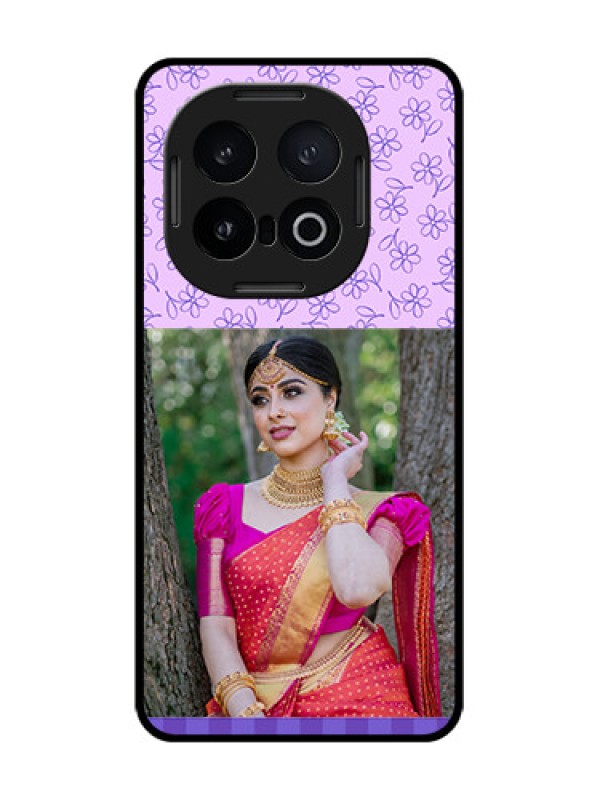 Custom iQOO 13 5G Custom Glass Phone CasePurple Floral Design