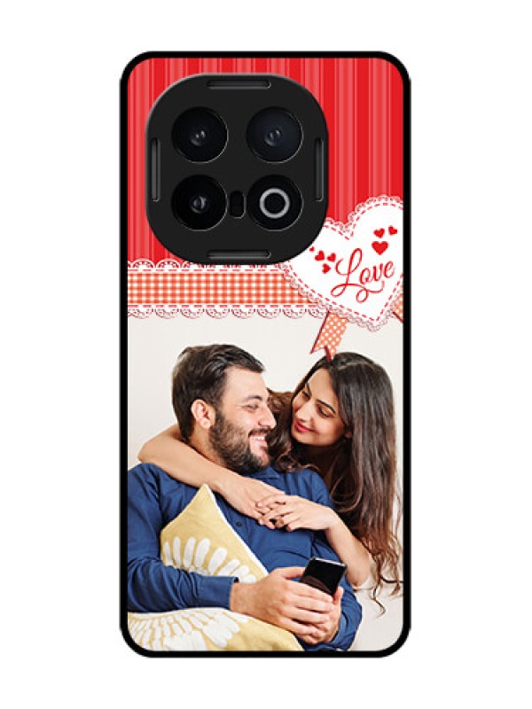 Custom iQOO 13 5G Custom Glass Phone CaseRed Love Pattern Design