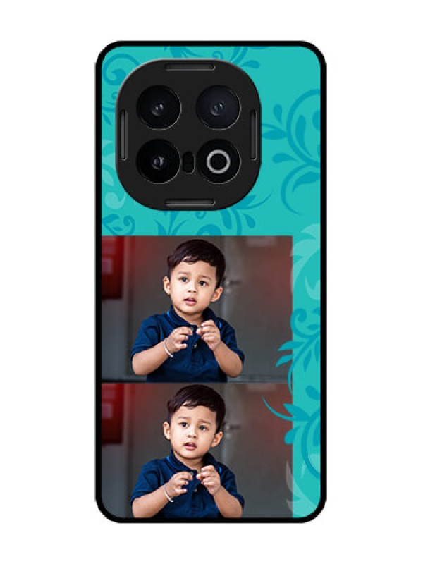 Custom iQOO 13 5G Custom Glass Phone CaseWith Photo And Green Floral Design
