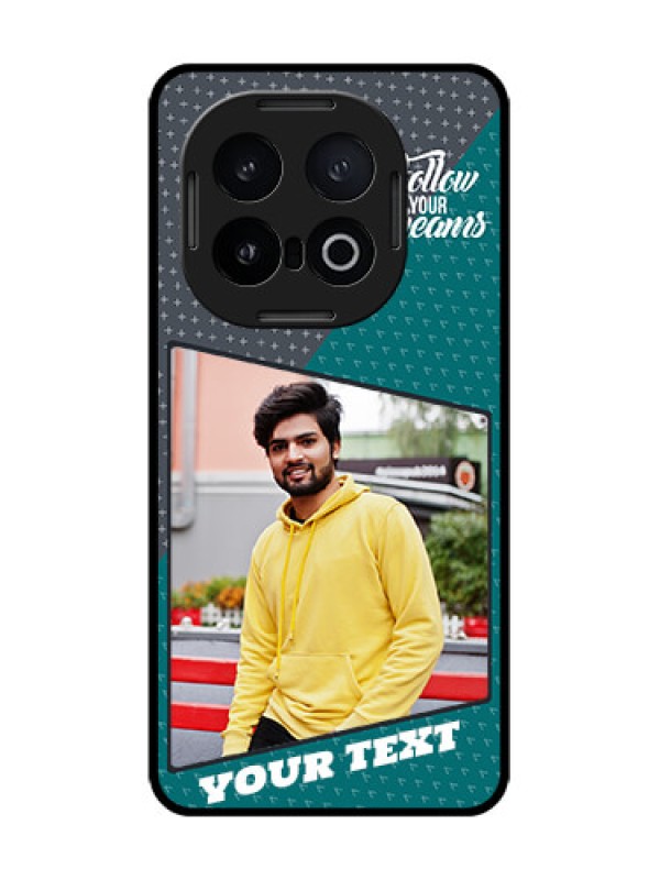 Custom iQOO 13 5G Custom Glass Phone CaseBackground Pattern Design With Quote