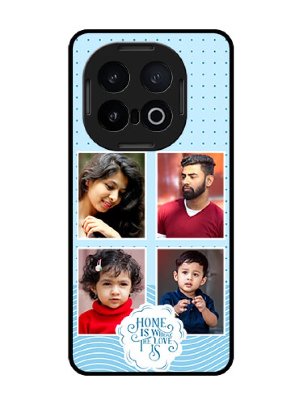 Custom iQOO 13 5G Custom Glass Phone CaseCute Love Quote With 4 Pic Upload Design