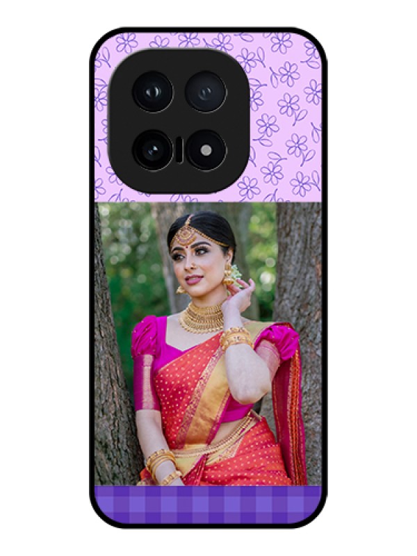 Custom iQOO 15 5G Custom Glass Phone Case - Purple Floral Design