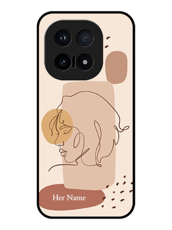 Custom iQOO 15 5G Custom Glass Phone Case - Calm Woman Line Art Design