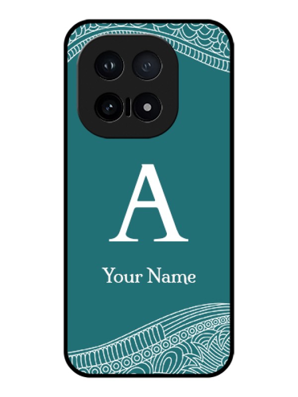 Custom iQOO 15 5G Custom Glass Phone Case - Line Art Pattern With Custom Name Design