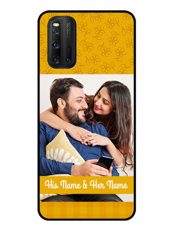 Custom iQOO 3 5G Custom Glass Mobile Case - Yellow Floral Design