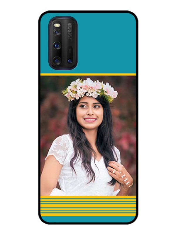 Custom iQOO 3 5G Custom Glass Phone Case - Yellow & Blue Design 
