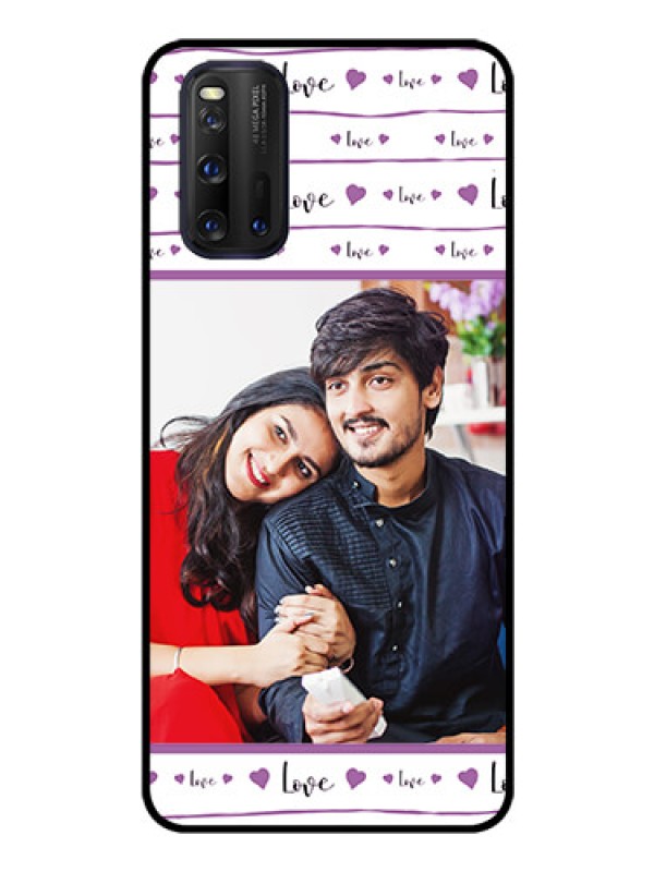 Custom iQOO 3 5G Custom Glass Mobile Case - Couples Heart Design