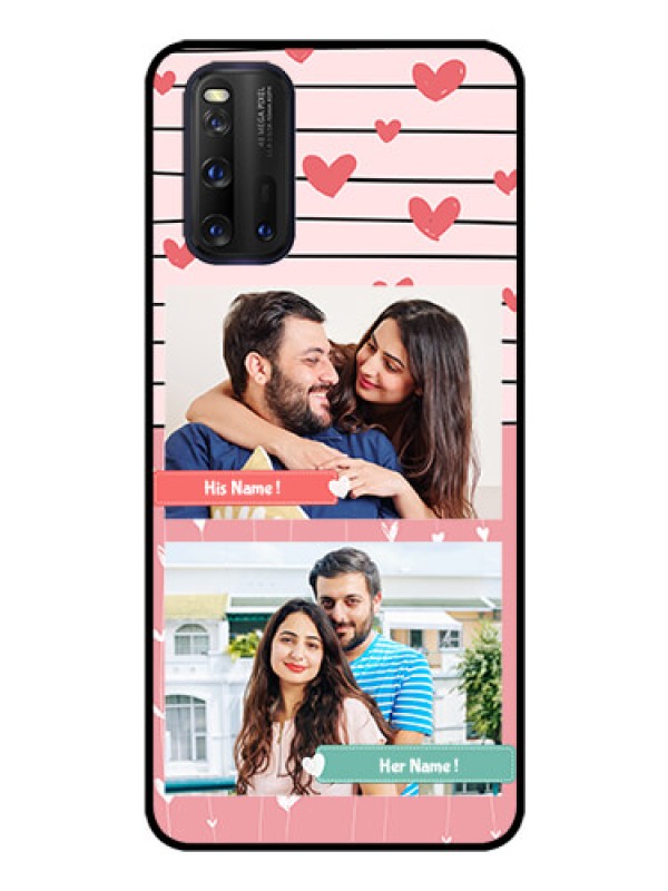 Custom iQOO 3 5G Custom Glass Mobile Case - Photo with Heart Design