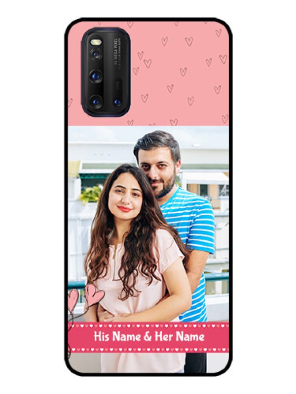 Custom iQOO 3 5G Personalized Glass Phone Case - Love Design Peach Color