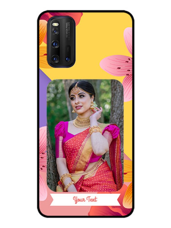 Custom iQOO 3 5G Custom Glass Mobile Case - 3 Image With Vintage Floral Design