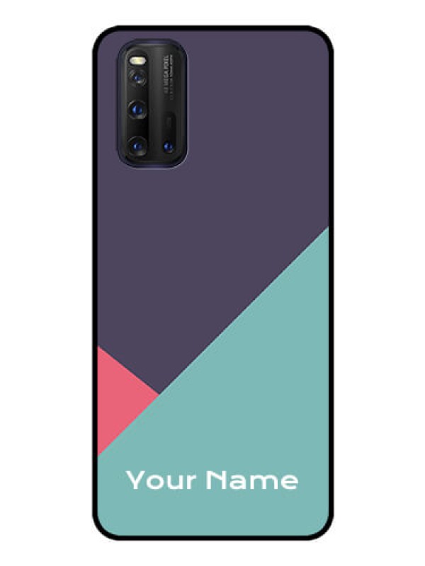 Custom iQOO 3 5G Custom Glass Mobile Case - Tri Color abstract Design