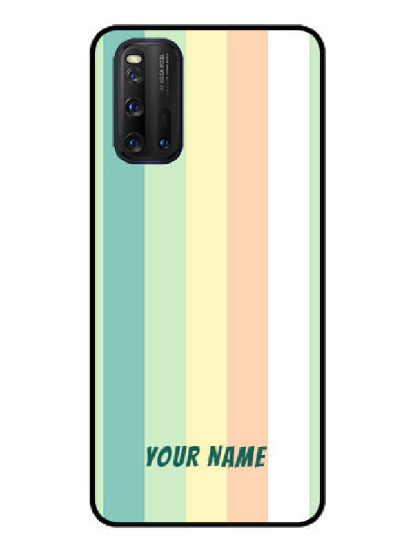 Custom iQOO 3 5G Photo Printing on Glass Case - Multi-colour Stripes Design