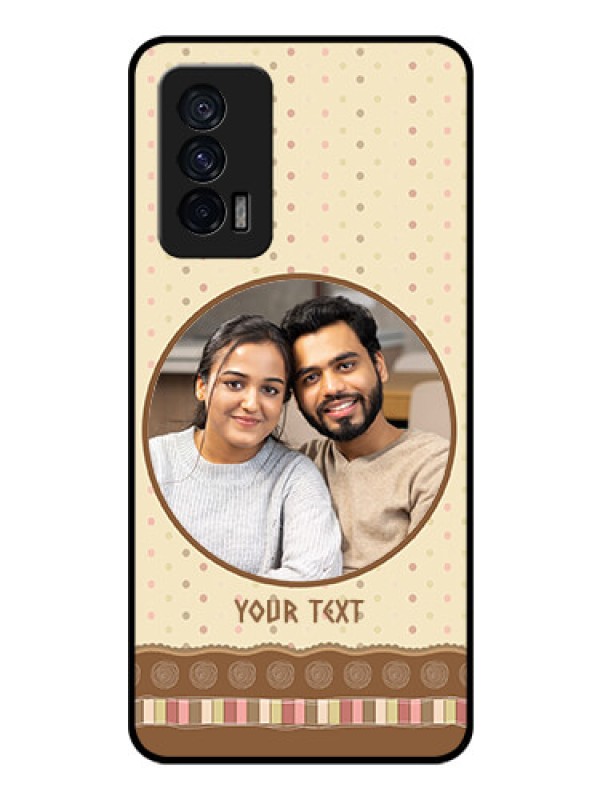 Custom iQOO 7 5G Custom Glass Mobile Case - Brown Dotted Mobile Case Design
