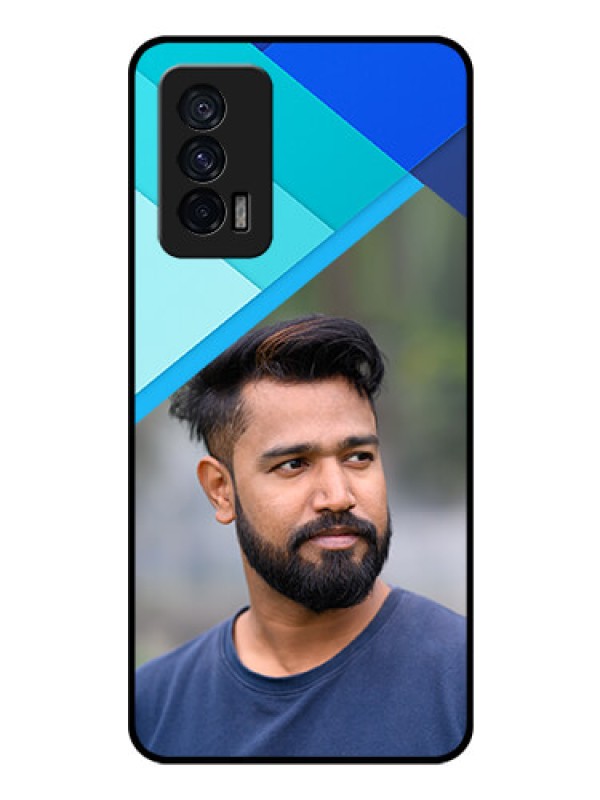 Custom iQOO 7 5G Custom Glass Phone Case - Blue Pattern Design