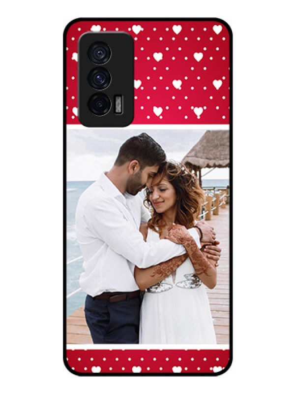 Custom iQOO 7 5G Photo Printing on Glass Case - Hearts Mobile Case Design