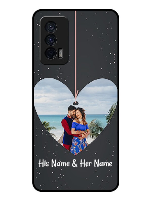 Custom iQOO 7 5G Custom Glass Phone Case - Hanging Heart Design