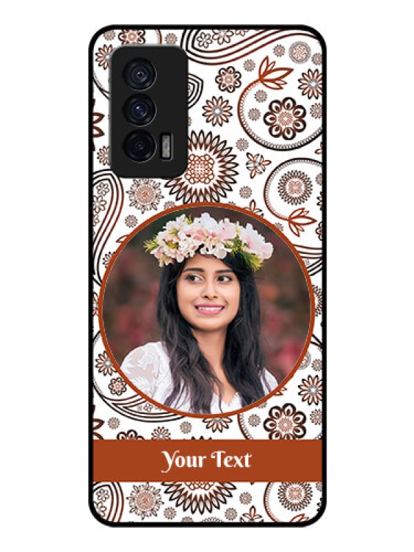 Custom iQOO 7 5G Custom Glass Mobile Case - Abstract Floral Design 