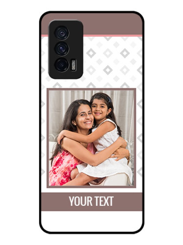 Custom iQOO 7 5G Photo Printing on Glass Case - Simple Diamond Design