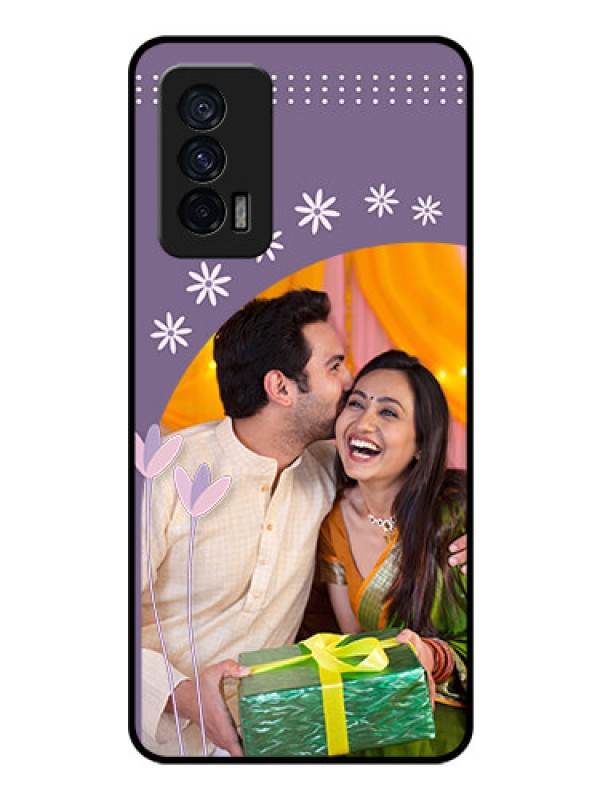 Custom iQOO 7 5G Custom Glass Mobile Case - Lavender flowers design 