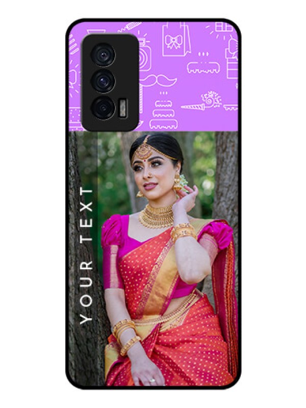 Custom iQOO 7 5G Custom Glass Mobile Case - Birthday Icons Design