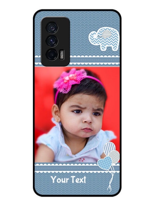 Custom iQOO 7 5G Photo Printing on Glass Case - with Kids Pattern Design
