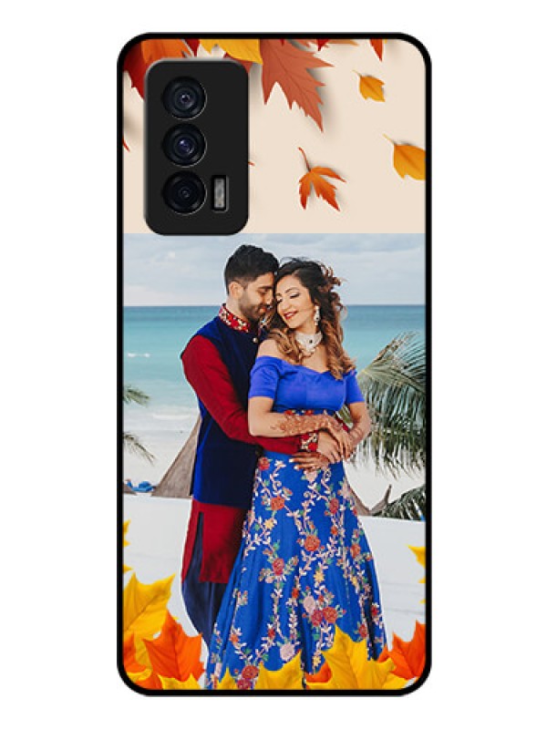 Custom iQOO 7 5G Photo Printing on Glass Case - Autumn Maple Leaves Design
