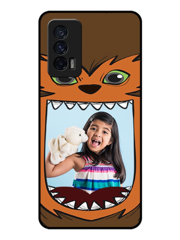 Custom iQOO 7 5G Photo Printing on Glass Case - Owl Monster Back Case Design