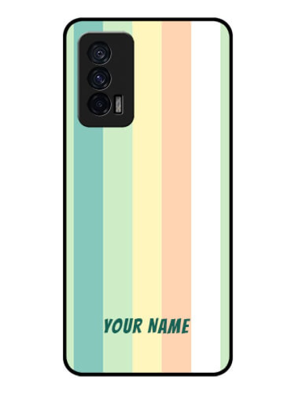 Custom iQOO 7 5G Photo Printing on Glass Case - Multi-colour Stripes Design
