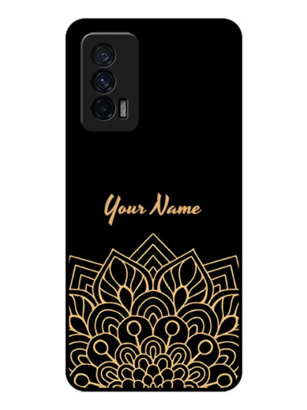 Custom iQOO 7 5G Custom Glass Phone Case - Golden mandala Design