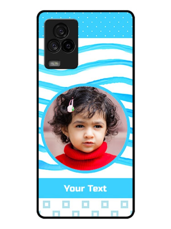 Custom iQOO 7 Legend 5G Custom Glass Phone Case - Simple Blue Case Design