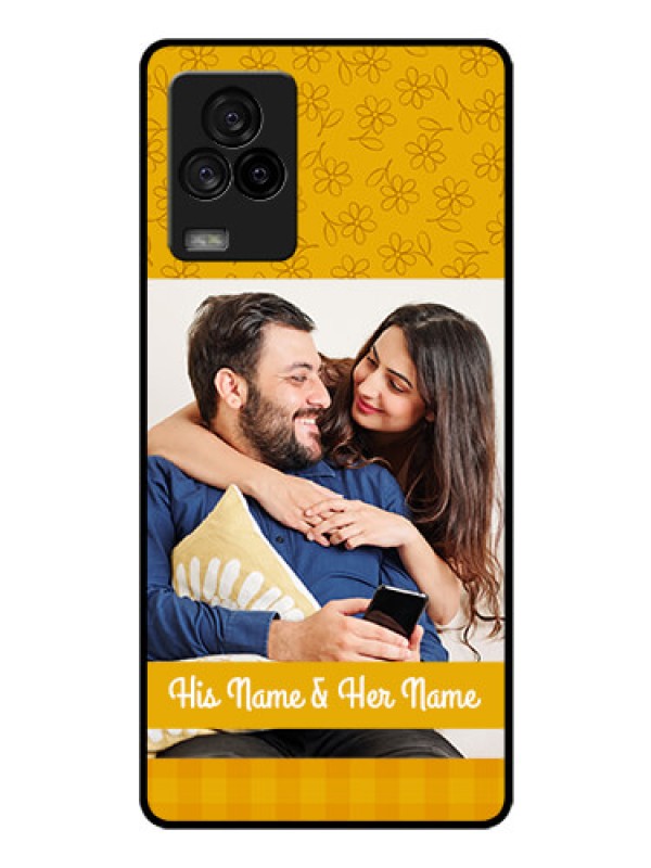 Custom iQOO 7 Legend 5G Custom Glass Mobile Case - Yellow Floral Design