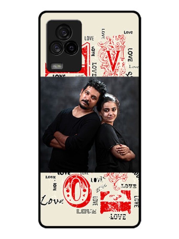 Custom iQOO 7 Legend 5G Photo Printing on Glass Case - Trendy Love Design Case