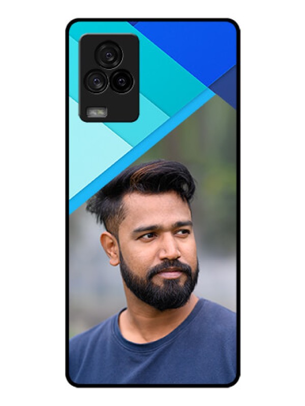 Custom iQOO 7 Legend 5G Custom Glass Phone Case - Blue Pattern Design