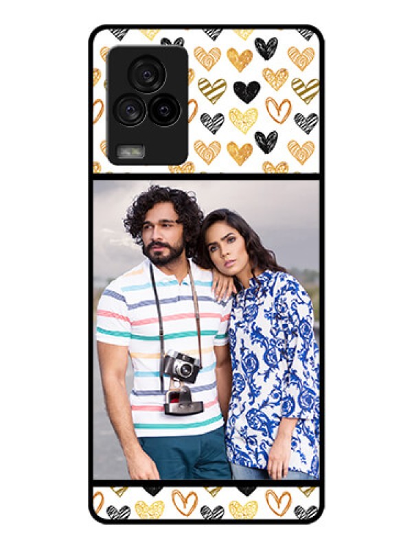 Custom iQOO 7 Legend 5G Photo Printing on Glass Case - Love Symbol Design