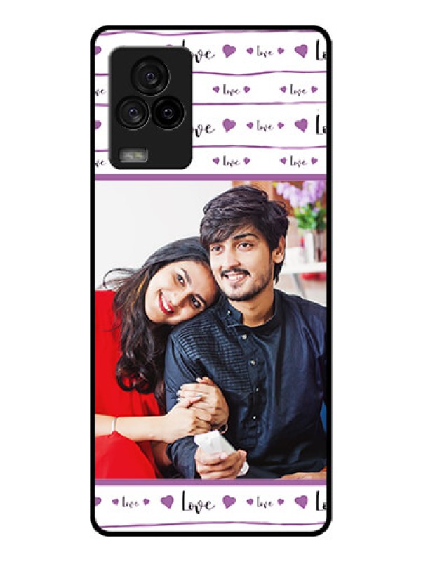 Custom iQOO 7 Legend 5G Custom Glass Mobile Case - Couples Heart Design